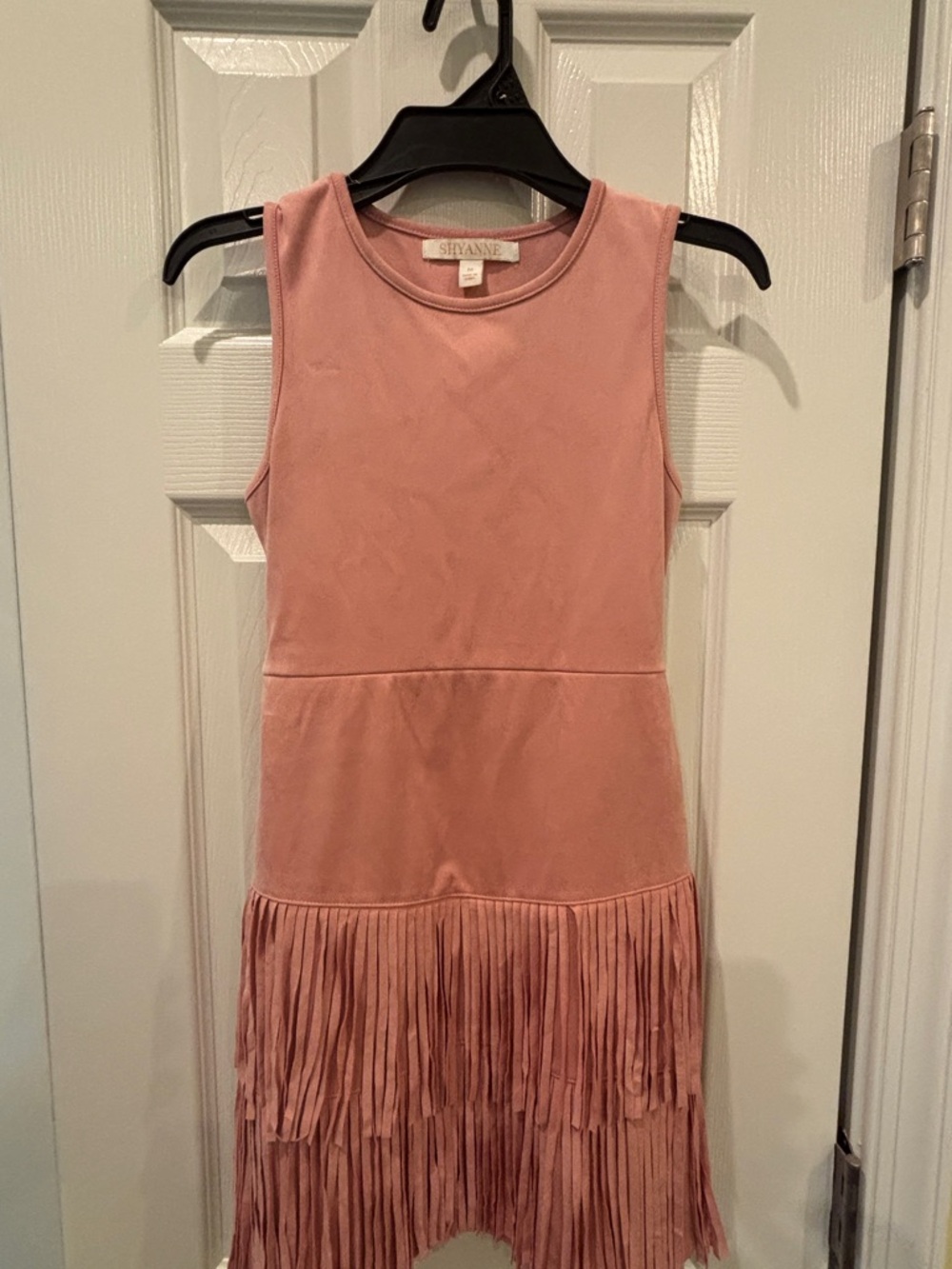 Pink Fringe Kids Dress - Picture 6 of 6